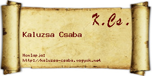 Kaluzsa Csaba névjegykártya