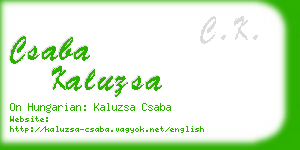 csaba kaluzsa business card